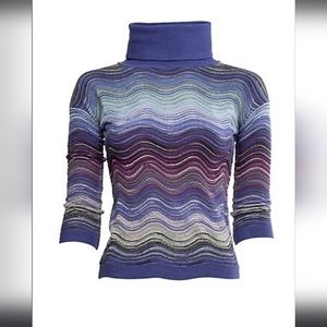 M Missoni Women's Zigzag Turtleneck Sweater Multicolour